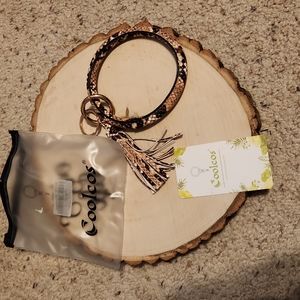 Coolcos Animal Print Leather Bracelet Key Ring NEW